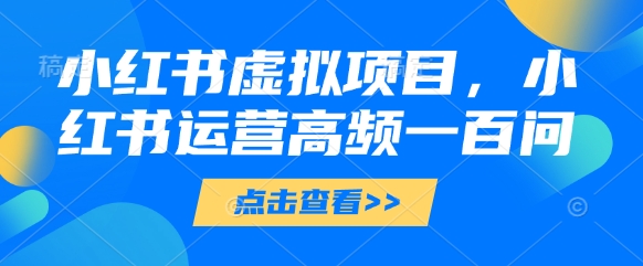 小红书虚拟项目，小红书运营高频一百问【文档】-子比主题