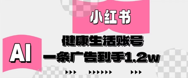 小红书AI健康生活账号，作品制作简单好变现，一条广告到手1.2w-子比主题